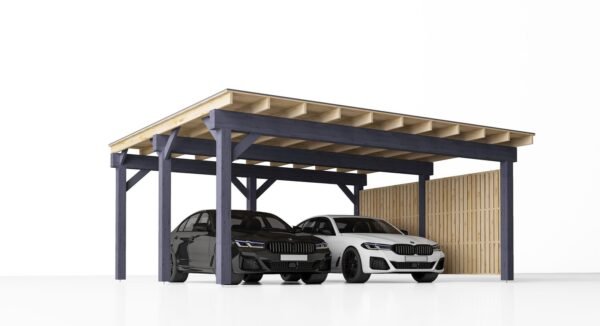 Double Wooden Carport Subaru F, 6x6, 36m²