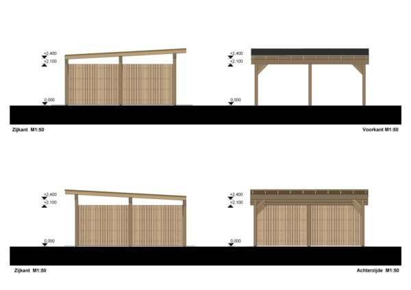 Double Wooden Carport Subaru F, 6x6, 36m² - Image 2