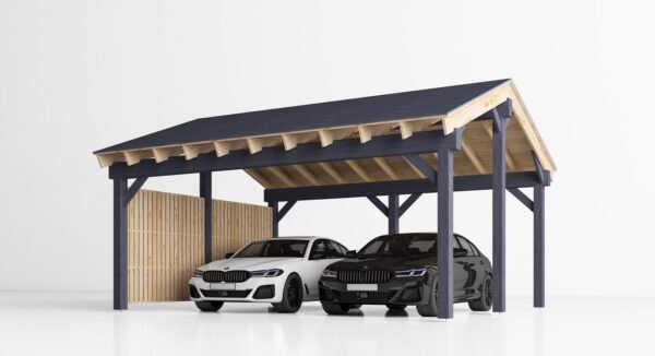 Double Wooden Carport Subaru SR, 6x6, 36m²