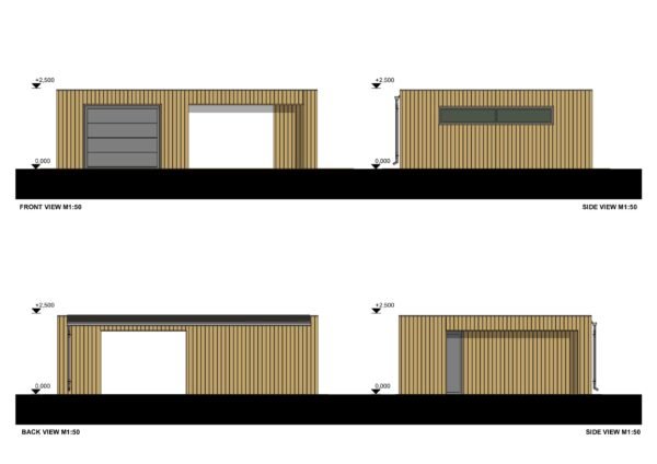 Wooden Garage (34 mm + cladding) 4x6 + carport 4x6, Valentijn - Image 6