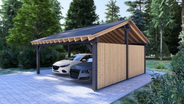 Double Wooden Carport Jurre, 6x6 m - Image 3
