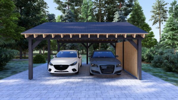 Double Wooden Carport Jurre, 6x6 m - Image 5