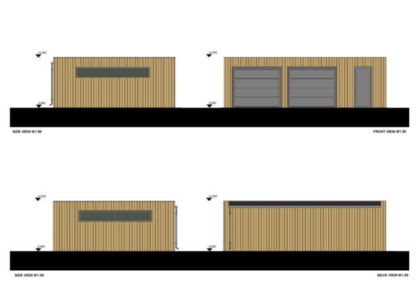 Double Wooden Garage Willem (34 mm + cladding), 8x6 m - Image 7