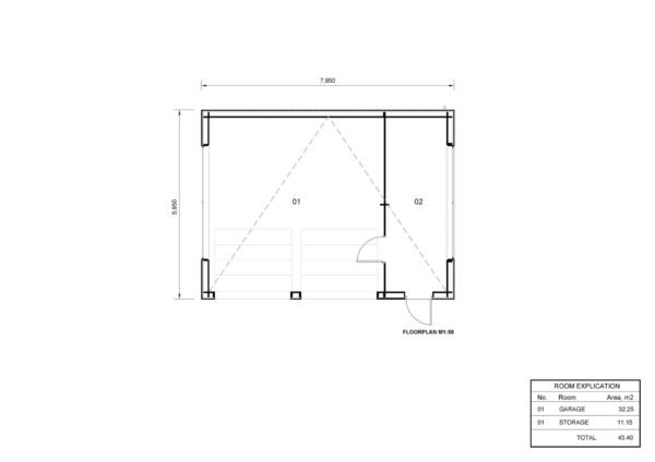 Double Wooden Garage Willem (34 mm + cladding), 8x6 m - Image 6