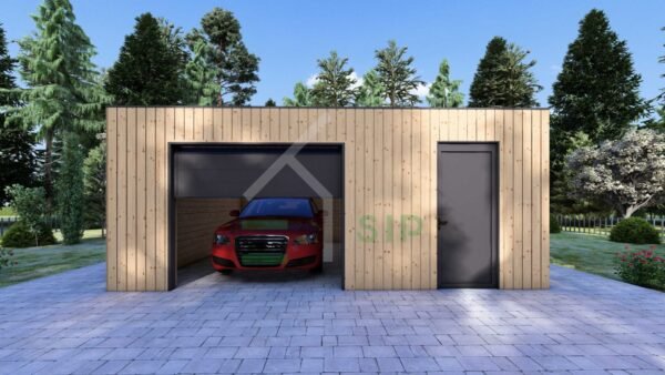 Wooden Garage + Storage, Johan (34 mm + cladding), 6x6 m