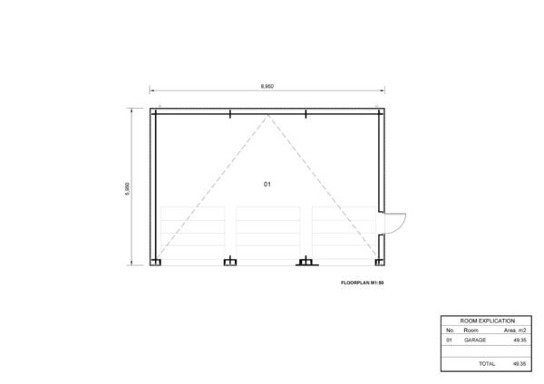 Triple Wooden Garage Kees (34 mm + cladding), 9x6 m - Image 7
