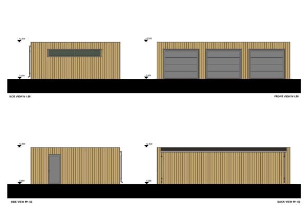 Triple Wooden Garage Kees (34 mm + cladding), 9x6 m - Image 6