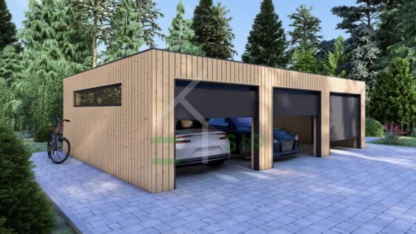 Triple Wooden Garage Kees (34 mm + cladding), 9x6 m - Image 5