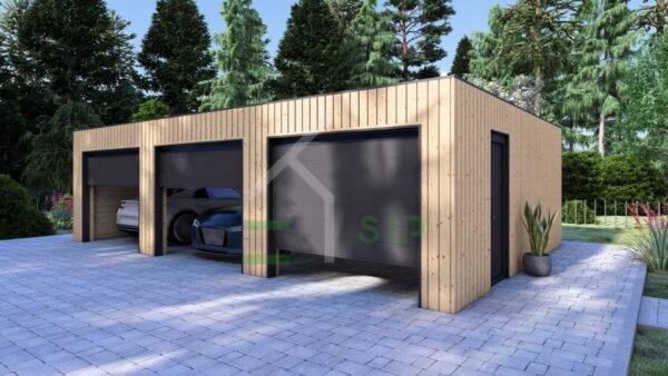 Triple Wooden Garage Kees (34 mm + cladding), 9x6 m - Image 2