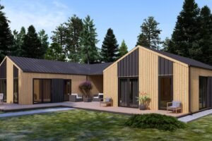 Prefabricated Wooden house Isa (Insulated, 44 mm + Cladding), 139m²