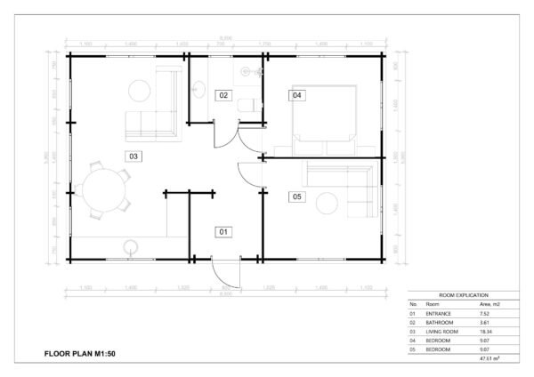 Wooden Summer House Marteen 44mm, 53 M² - Image 6