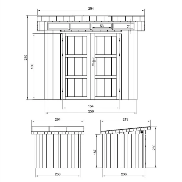 Luxury wooden tool shed without floor SH588 – 236 x 250 cm – 6 m2 - Image 5