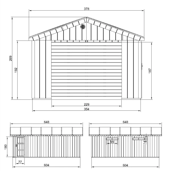 Luxury wooden garage SH507 - 354 x 604cm – 21 m2 - Image 3