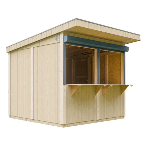Luxury wooden sales stand SH595 - 236 x 250 cm - 6 m2