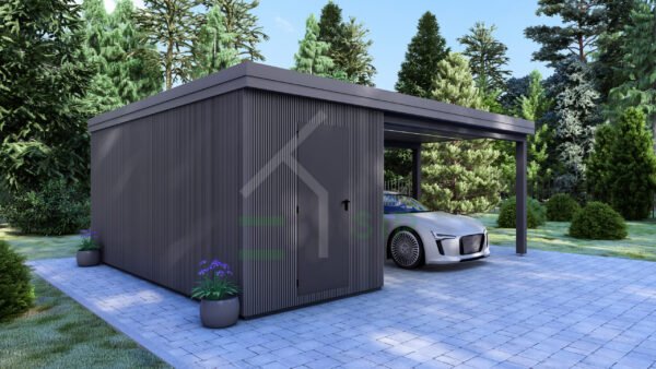 Wooden Carport + Storage Aika, 6x6, 36m² - Image 2