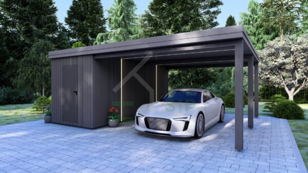 Wooden Carport + Storage Aika, 6x6, 36m² - Image 3