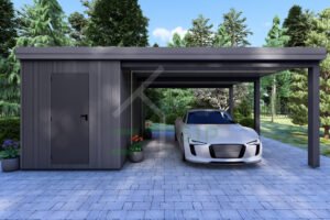 Wooden Carport + Storage Aika, 6x6, 36m²