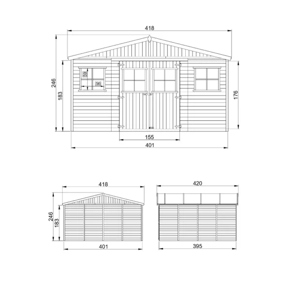 Garden house SH580 – 401 x 395 cm – 16 m2 - Image 4
