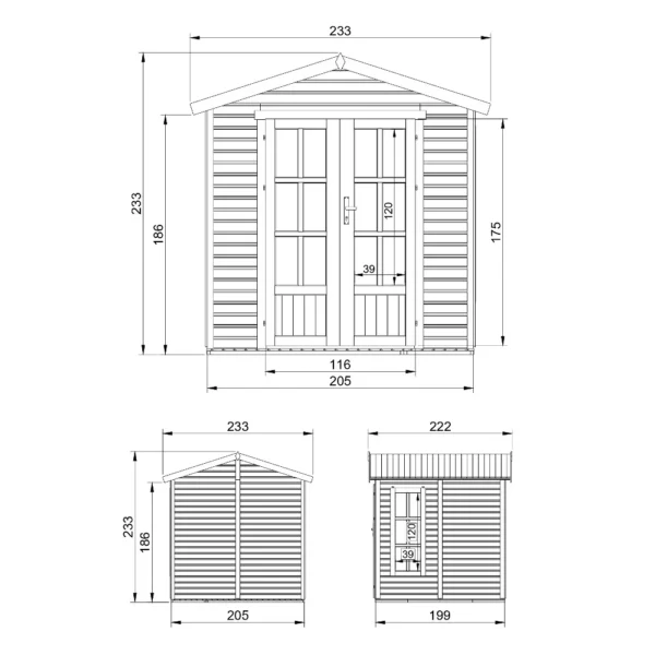 Garden shed with floor and bitumen roof sheets SH556 – 4 m2 - Image 3