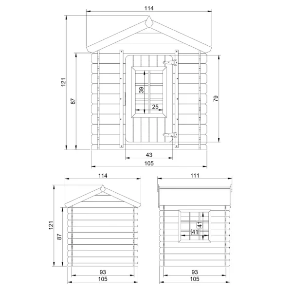 Wooden playhouse SH601 – 105 x 105 cm - Image 6