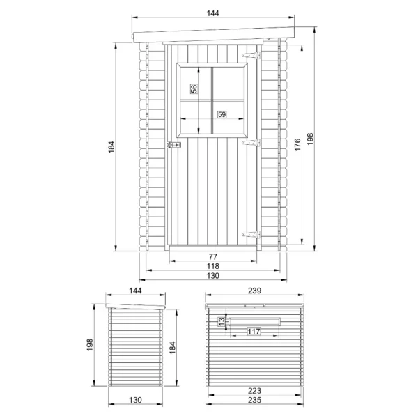 Garden shed SH510 - 130 x 235 cm – 3 m2 - Image 3