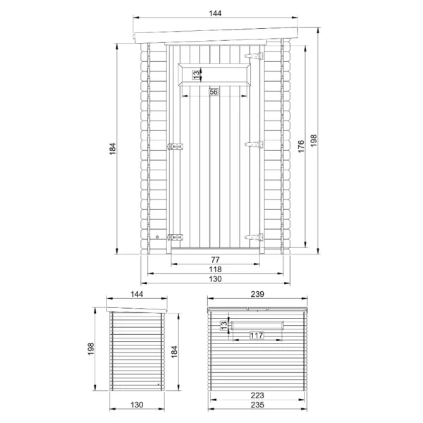 Garden shed SH509 - 130 x 235 cm – 3 m2 - Image 3