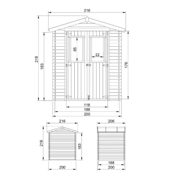 Tool shed SH518 - 200 x 200 cm – 4 m2 - Image 4