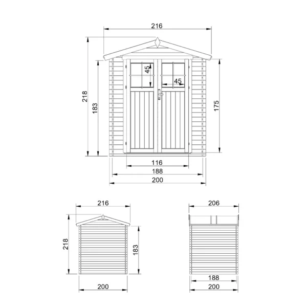 Tool shed SH531 - 200 x 200 cm – 4 m2 - Image 4
