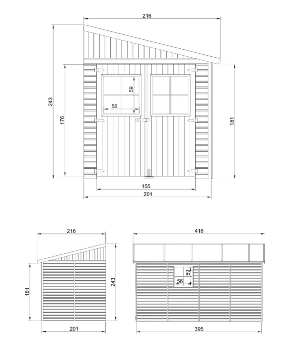 Garden shed SH547 - 201 x 395 cm – 8 m2 - Image 5