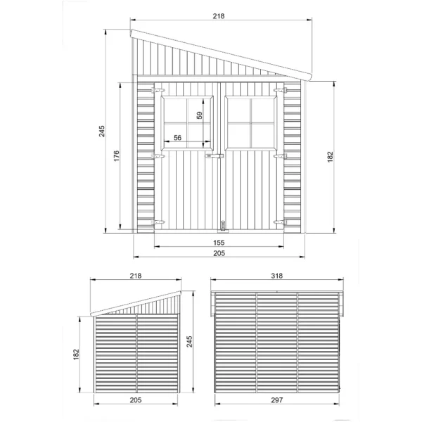 Garden shed SH552 – 205 x 297 cm – 6 m2 - Image 5