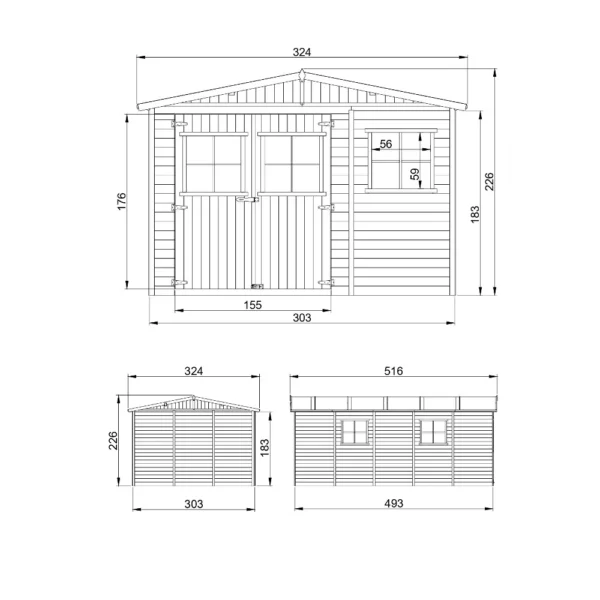 Garden house SH582 - 303 x 493 cm – 15 m2 - Image 4