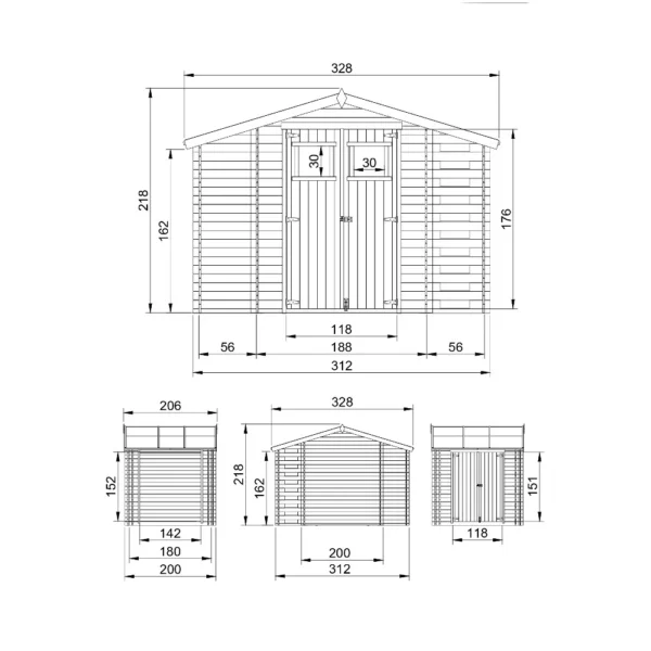 Tool shed + Woodshed SH546 - 312 x 200 cm – 5 m2 - Image 3