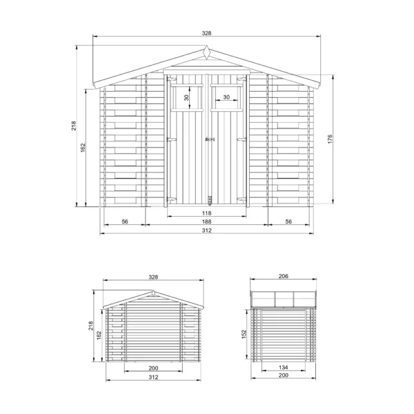 Tool shed with firewood shed SH537 - 312 x 200 cm – 5 m2 - Image 5