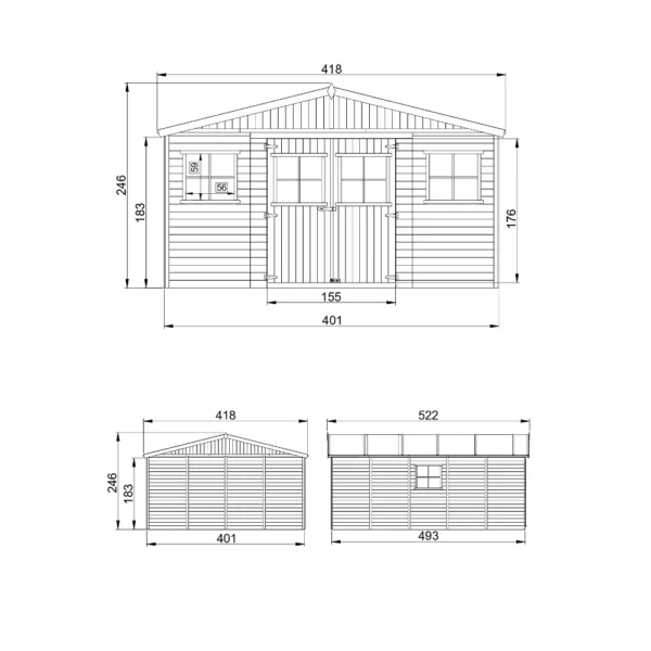 Garden house SH583 - 401 x 493 cm – 20 m2 - Image 5