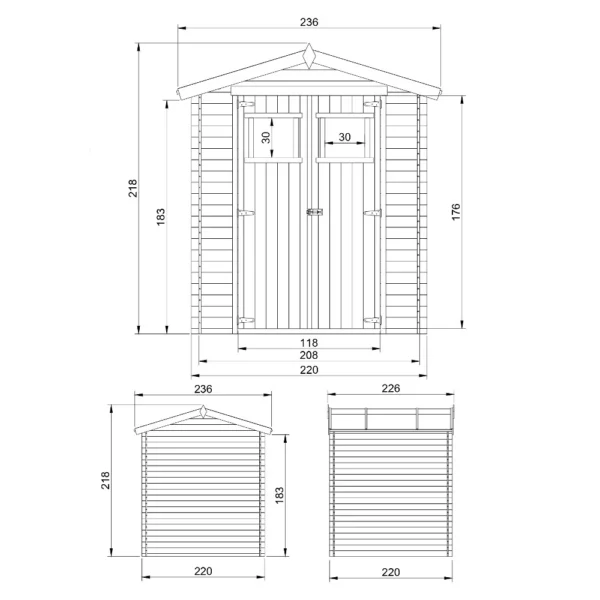 Garden shed with floor SH536 – 220 x 220 cm – 4 m2 - Image 4