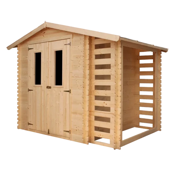 Tool shed + Woodshed with floor SH543 – 256 x 200 cm – 5 m2
