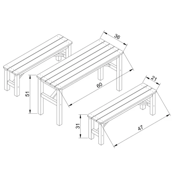 Table bench set SH1 SH599 - Image 4